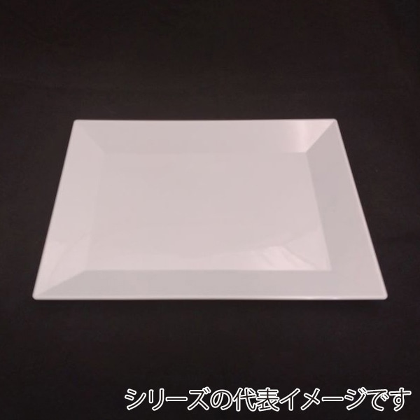 ニシキ プラスチック皿 角皿 小 白磁 10枚/袋(ご注文単位16袋)【直送品】