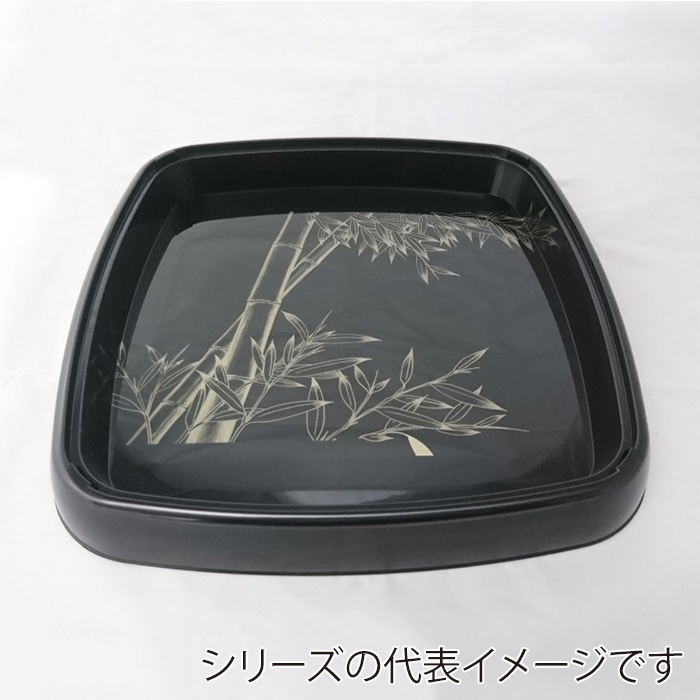 ニシキ 寿司桶容器 うるし角鉢 25 竹 10枚/袋（ご注文単位8袋）【直送品】