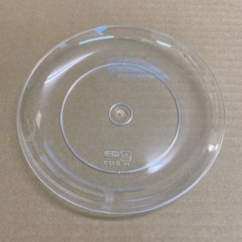 ニシキ プラスチック皿 丸皿 D-17-2 透明 50枚/袋（ご注文単位8袋）【直送品】