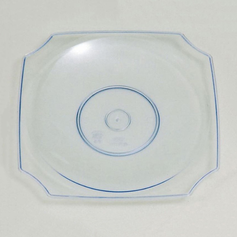 ニシキ プラスチック皿 関門 17 透明ブルー 50枚/袋（ご注文単位8袋）【直送品】