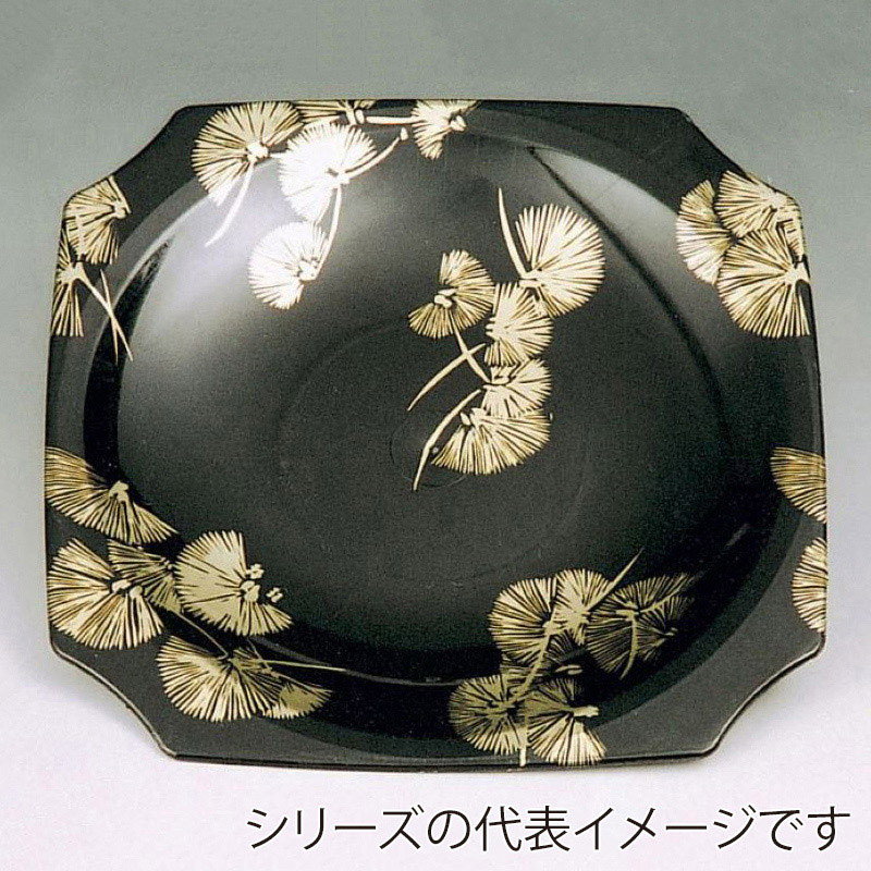 ニシキ プラスチック皿 関門 19 EL若松黒 50枚/袋（ご注文単位8袋）【直送品】