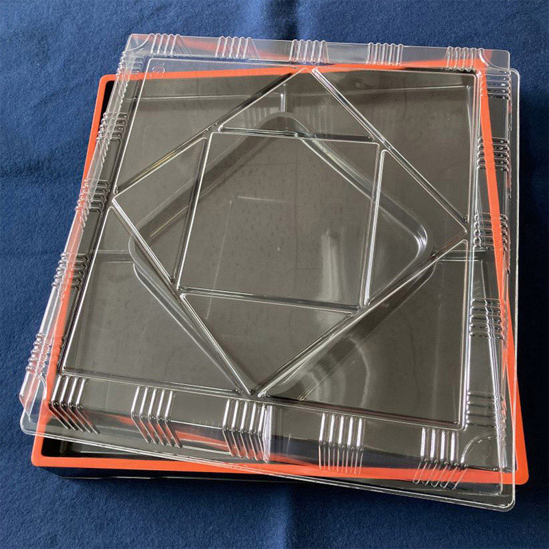 ニシキ 会席弁当容器 みやび フタセット 40 赤フチ 5枚/袋(ご注文単位4袋)【直送品】