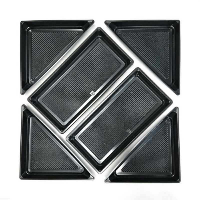 ニシキ 会席弁当容器 新ひぜん盛 中仕切D 40用 黒 20枚/袋(ご注文単位1袋)【直送品】