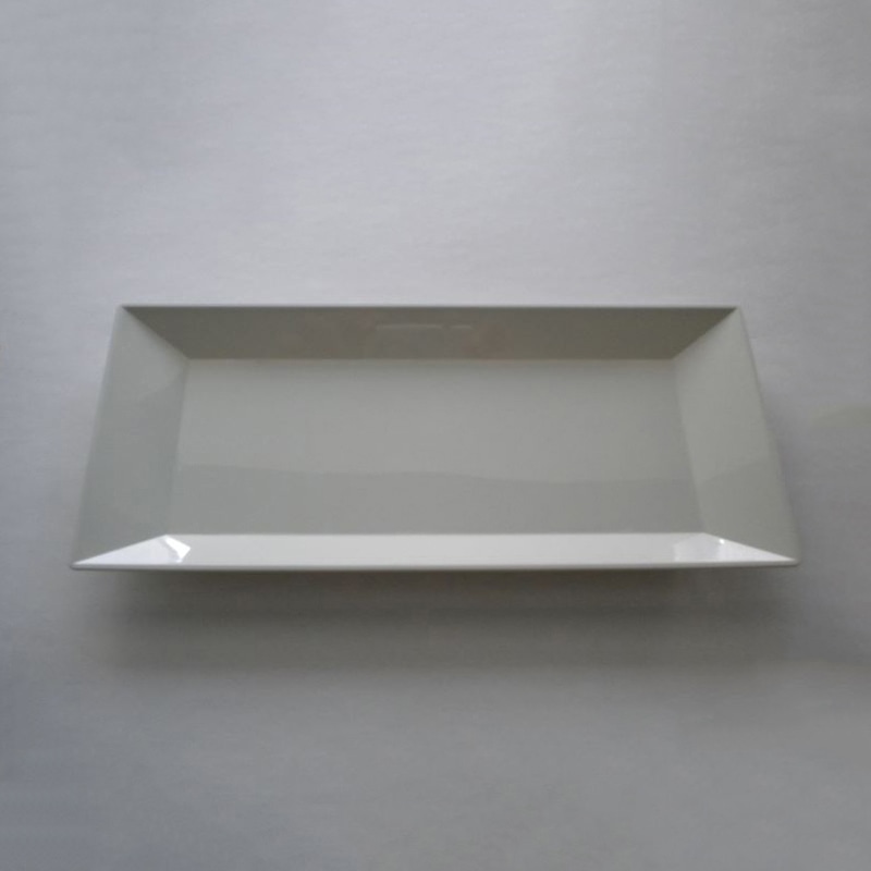 ニシキ プラスチック皿 角皿 L 白磁 20枚/袋（ご注文単位16袋）【直送品】