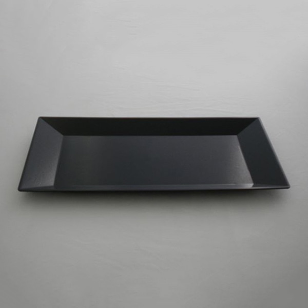 ニシキ プラスチック皿 角皿 L 黒 20枚/袋（ご注文単位16袋）【直送品】