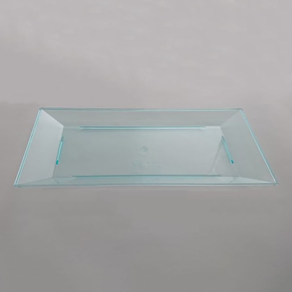 ニシキ プラスチック皿 角皿 L スカイブルー 20枚/袋（ご注文単位16袋）【直送品】