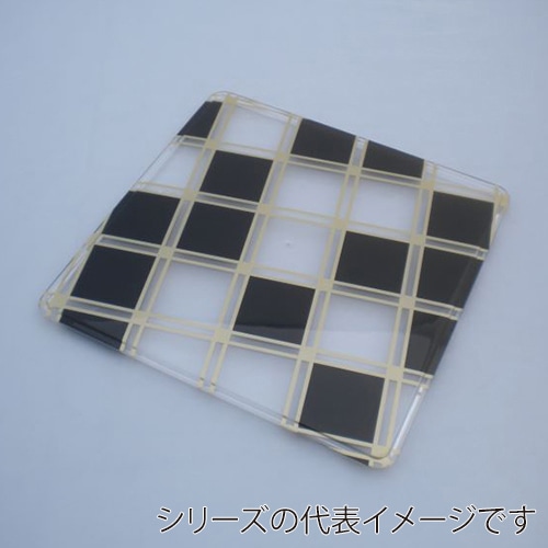 ニシキ 重箱容器 飛鳥 角型 フタ 8寸 フタ 市松黒金 5枚/袋(ご注文単位6袋)【直送品】