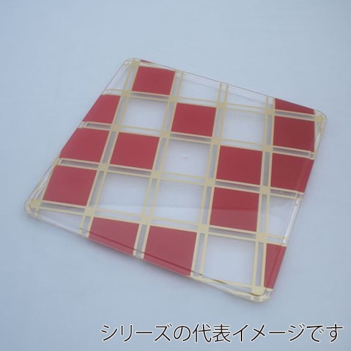 ニシキ 重箱容器 飛鳥 角型 フタ 8寸 フタ 市松赤金 5枚/袋(ご注文単位6袋)【直送品】