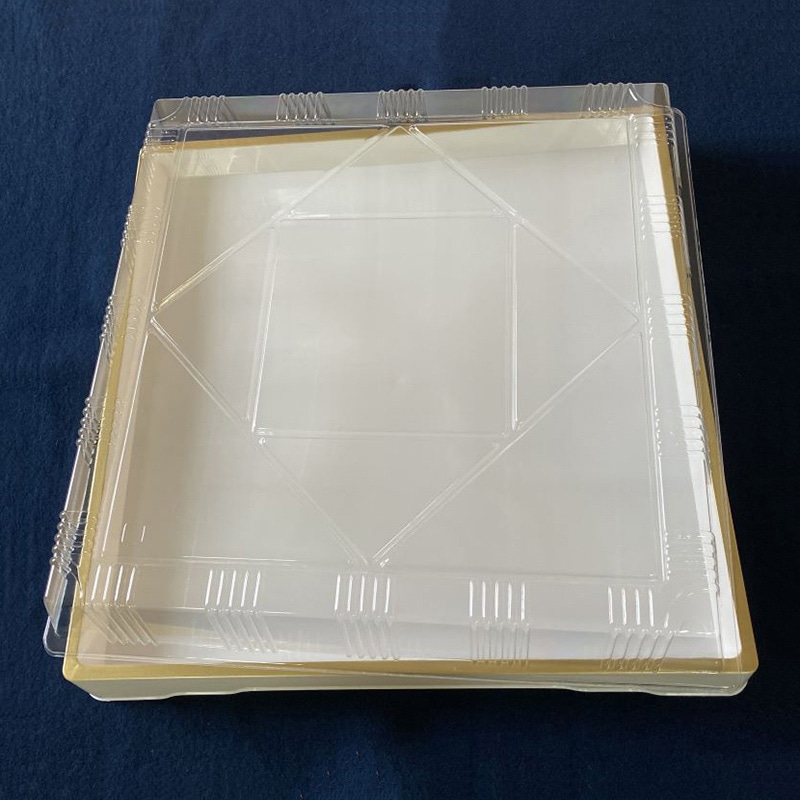 ニシキ 会席弁当容器 新ひぜん盛 フタセット 40 アイボリー金フチ 5枚/袋(ご注文単位4袋)【直送品】