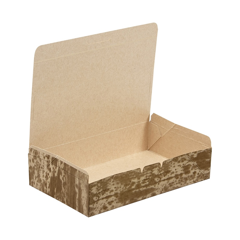 ペーパークラフト 食品箱 ファインBOX 竹皮柄 大 135280 50枚/袋(ご注文単位12袋)【直送品】