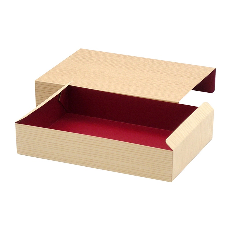 ペーパークラフト 食品箱 ファイン CBF-C20 柾目朱 135240 50枚/袋(ご注文単位8袋)【直送品】