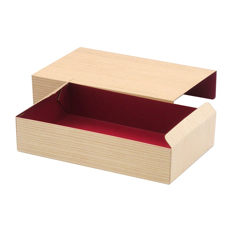 ペーパークラフト 食品箱 ファイン CBF-C15 柾目朱 135242 50枚/袋(ご注文単位8袋)【直送品】