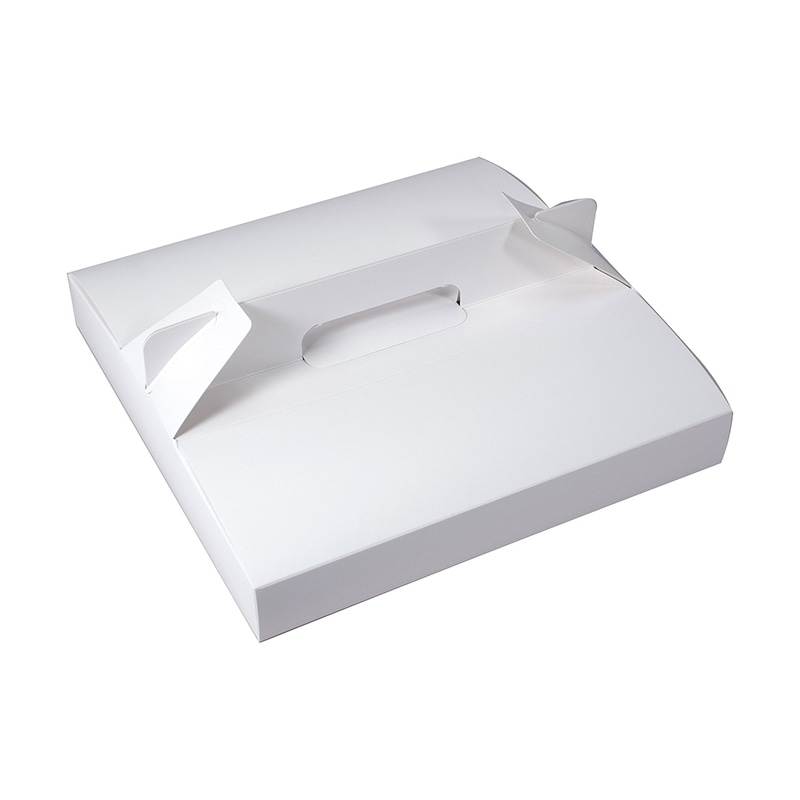 ペーパークラフト ピザ用テイクアウト箱　ピザBOX 11インチ　L　白無地 380000 100枚/袋（ご注文単位1袋）【直送品】