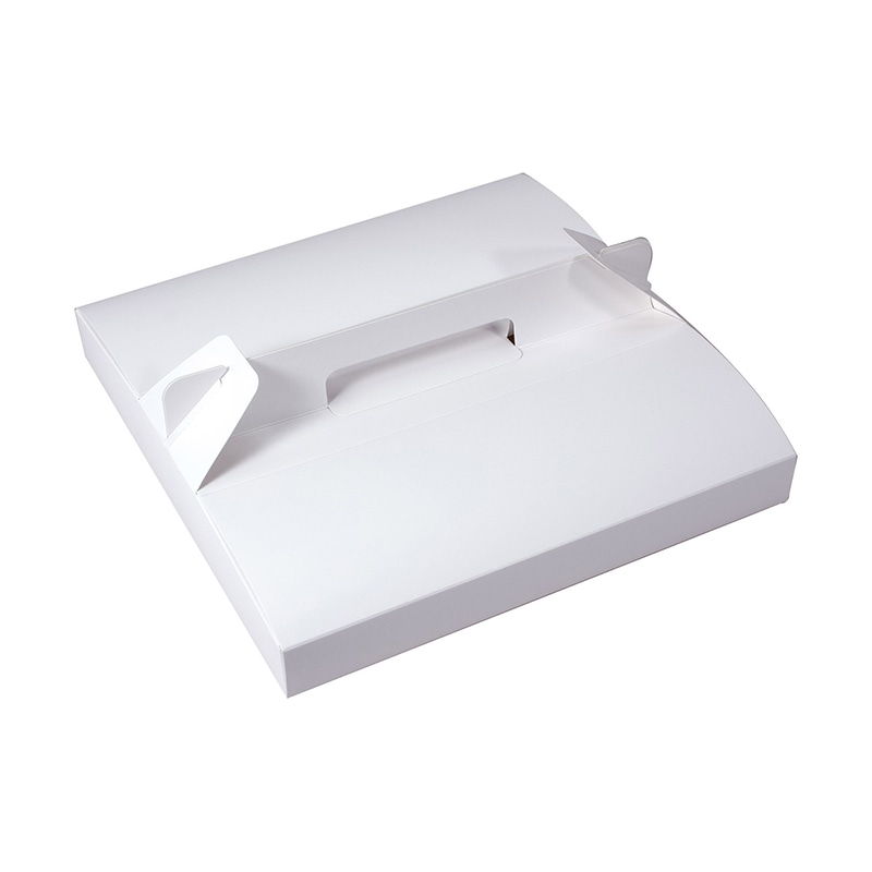 ペーパークラフト ピザ用テイクアウト箱　ピザBOX 10インチ　L　白無地 380001 100枚/袋（ご注文単位1袋）【直送品】