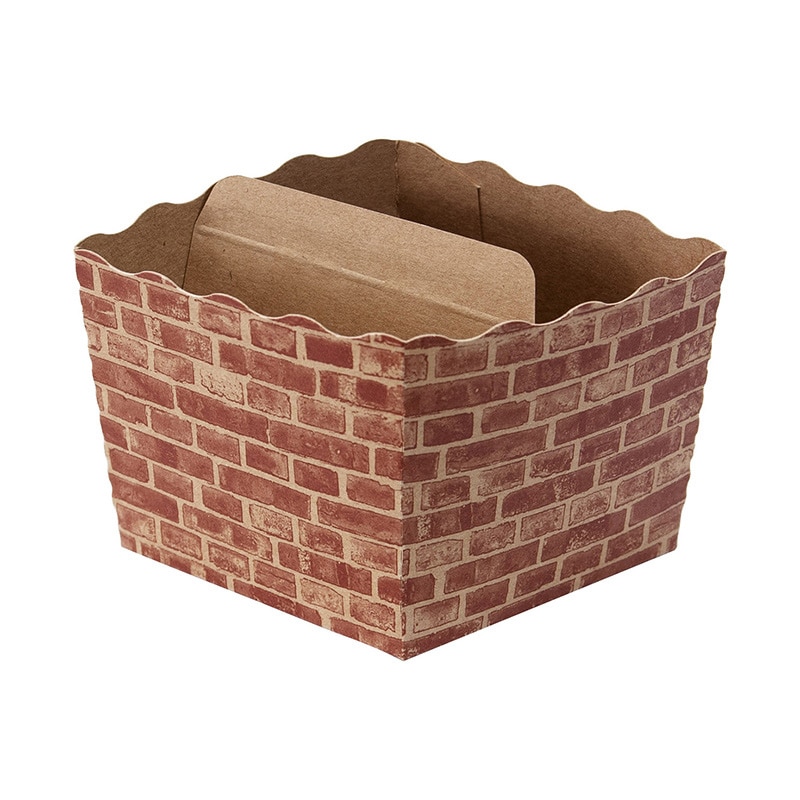 ペーパークラフト ベイキングトレー テーパーピッコラ K-60 レンガ 133023 100枚/袋(ご注文単位10袋)【直送品】