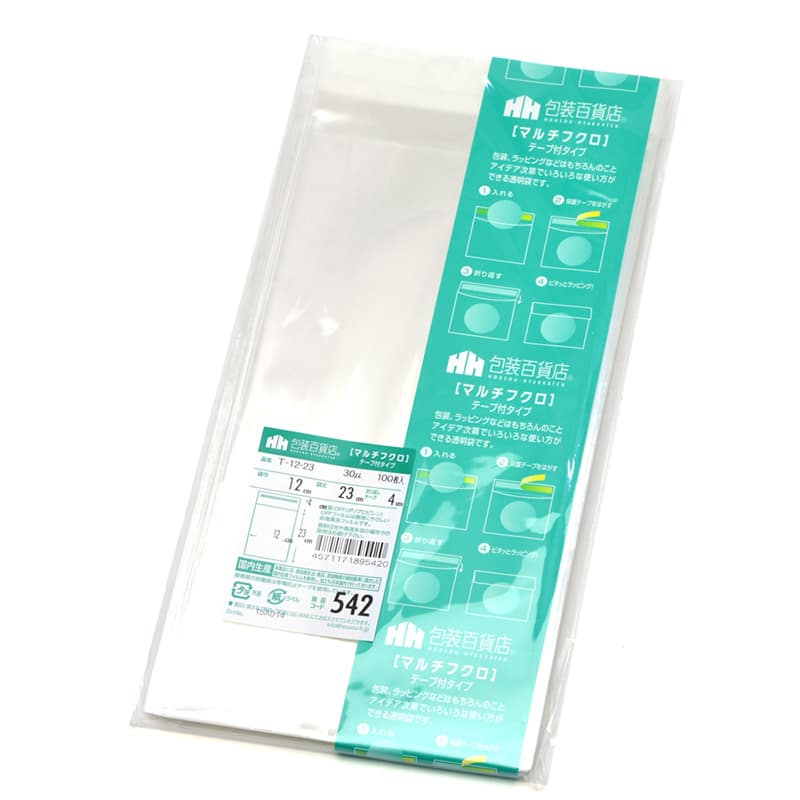 三宝 OPP袋 マルチフクロ テープ付 T-12-23 1冊（ご注文単位1冊）【直送品】