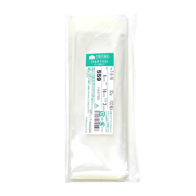三宝 OPP袋 マルチフクロ テープ付 T-6-16 1冊（ご注文単位1冊）【直送品】
