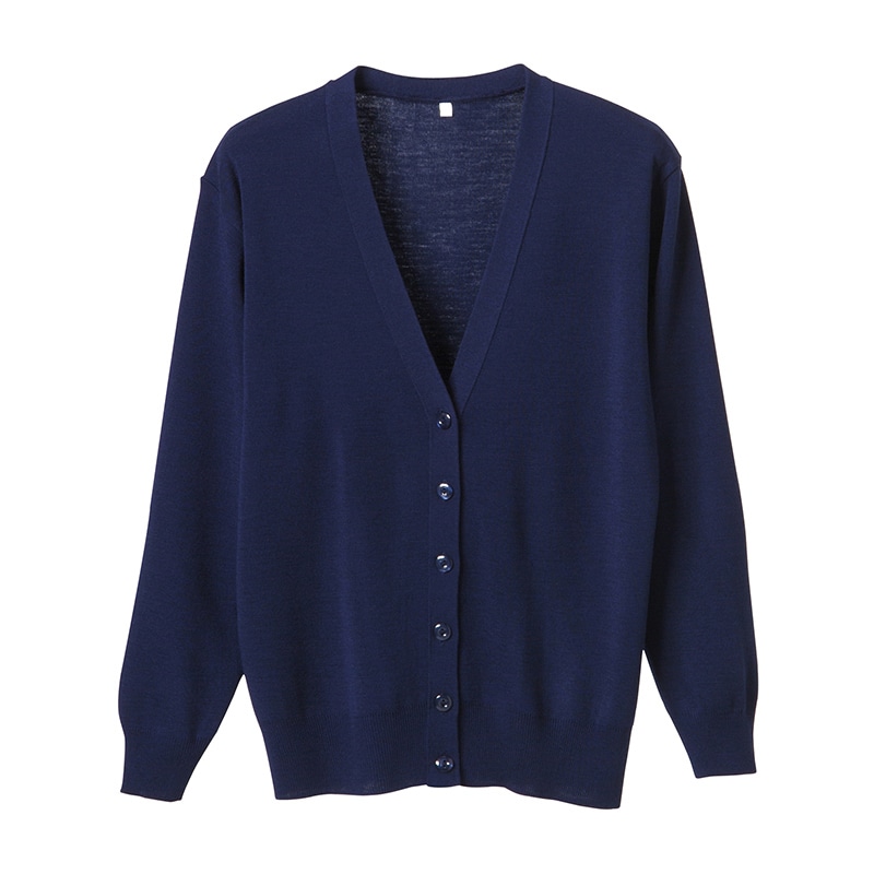 抗ピル長袖カーディガン D-1001 5L ネイビー 1個(ご注文単位1個)【直送品】