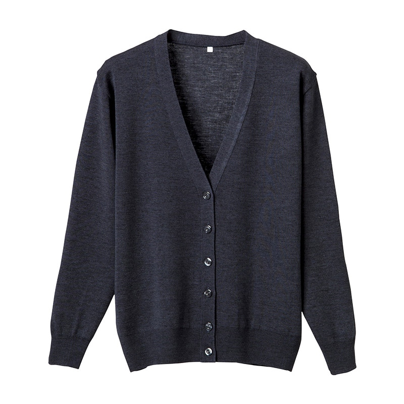 抗ピル長袖カーディガン　D-1001　M グレー  1個（ご注文単位1個）【直送品】