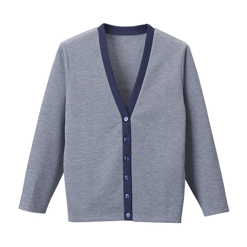 カーディガン　C-04　L　グレー×ネイビー   1個（ご注文単位1個）【直送品】