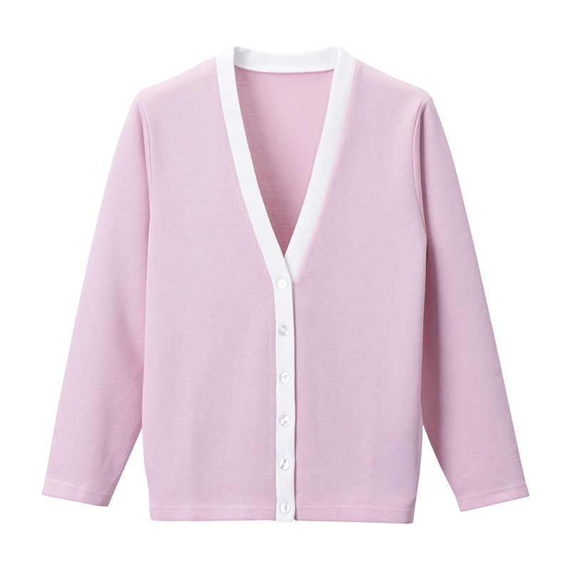 カーディガン　C-04　3L　ピンク×ホワイト   1個（ご注文単位1個）【直送品】