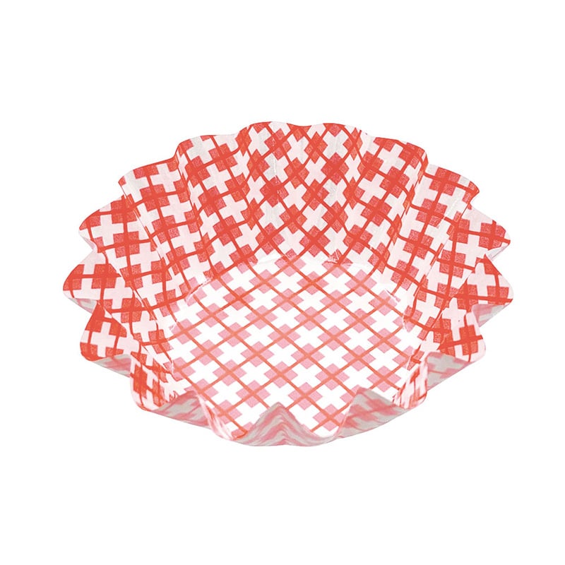 シンメイ NEW純白ペットケース　丸型 5号 チェック柄　赤 1パック（ご注文単位40パック）【直送品】