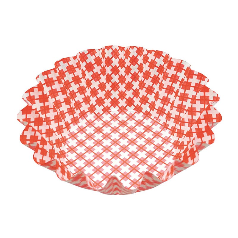 シンメイ NEW純白ペットケース　丸型 7号 チェック柄　赤 1パック（ご注文単位40パック）【直送品】