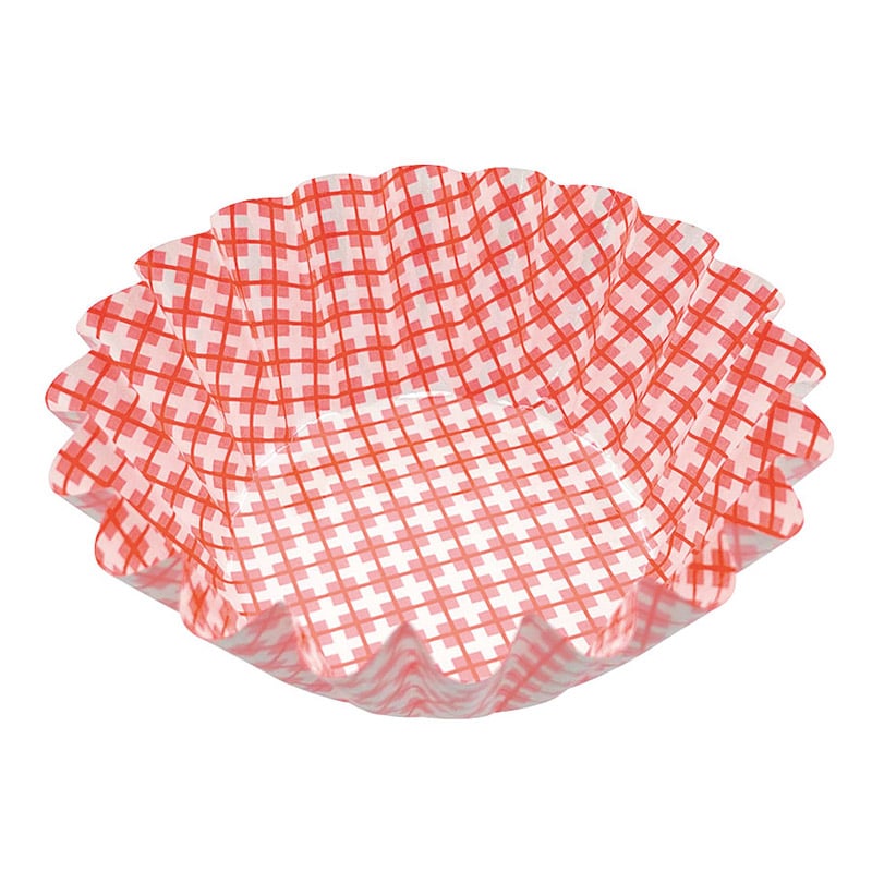 シンメイ NEW純白ペットケース　丸型 8号 チェック柄　赤 1パック（ご注文単位40パック）【直送品】