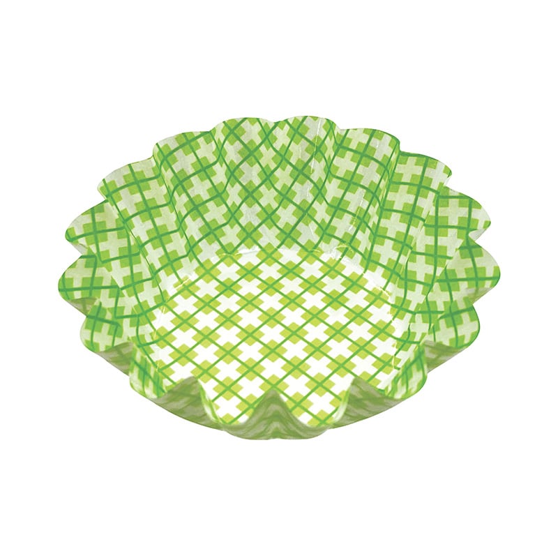 シンメイ NEW純白ペットケース　丸型 5号 チェック柄　緑 1パック（ご注文単位40パック）【直送品】