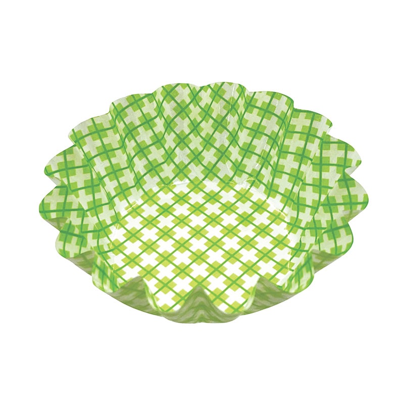 シンメイ NEW純白ペットケース　丸型 6号 チェック柄　緑 1パック（ご注文単位40パック）【直送品】