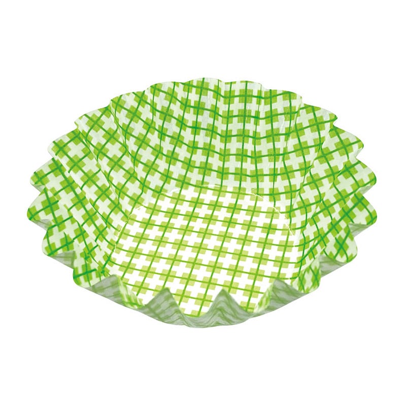 シンメイ NEW純白ペットケース　丸型 7号 チェック柄　緑 1パック（ご注文単位40パック）【直送品】