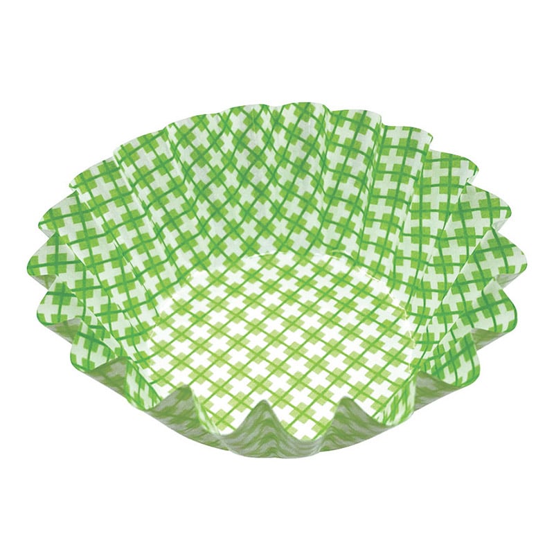 シンメイ NEW純白ペットケース　丸型 8号 チェック柄　緑 1パック（ご注文単位40パック）【直送品】