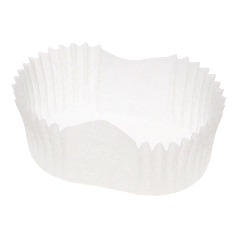 シンメイ おかずカップ 両面シリコンケース 小判型 （80-50）×35 ホワイト 200枚/束