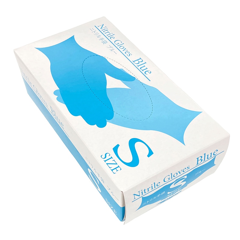 シンメイ ニトリル手袋 S SHM006 ブルー 1箱(ご注文単位30箱)【直送品】