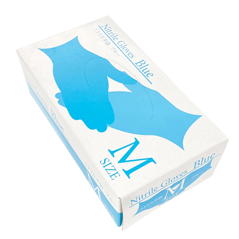 シンメイ ニトリル手袋 M SHM007 ブルー 1箱(ご注文単位30箱)【直送品】