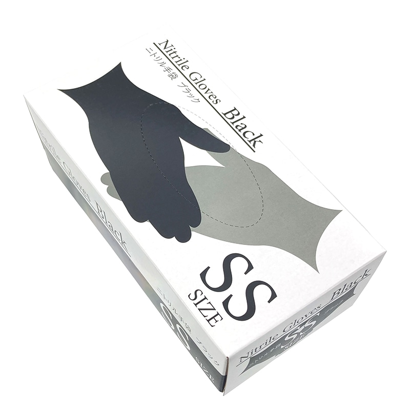 シンメイ ニトリル手袋 SS SHM009 ブラック 1箱(ご注文単位30箱)【直送品】