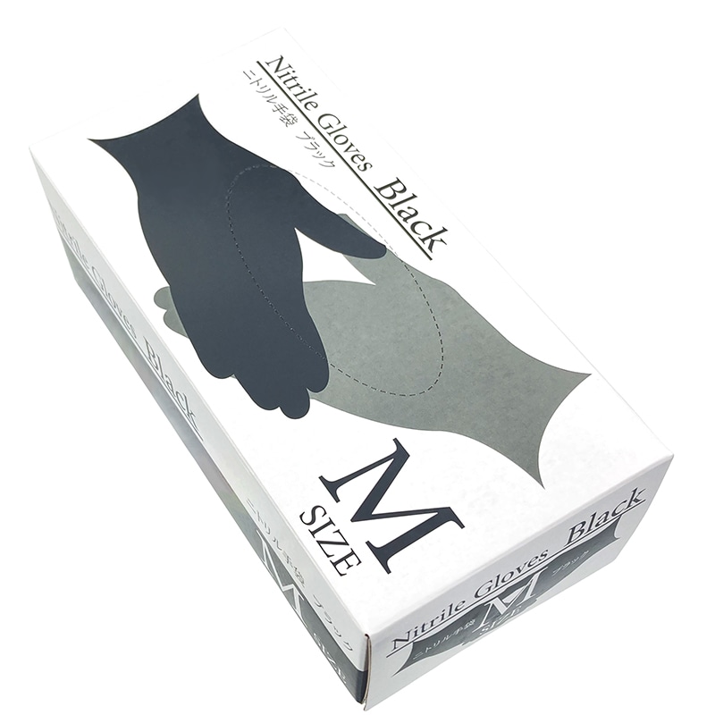 シンメイ ニトリル手袋 M SHM011 ブラック 1箱(ご注文単位30箱)【直送品】