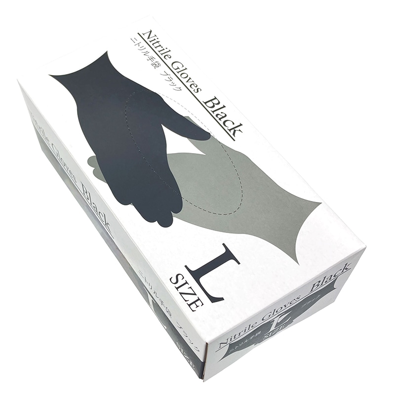 シンメイ ニトリル手袋 L SHM012　ブラック 1箱（ご注文単位30箱）【直送品】