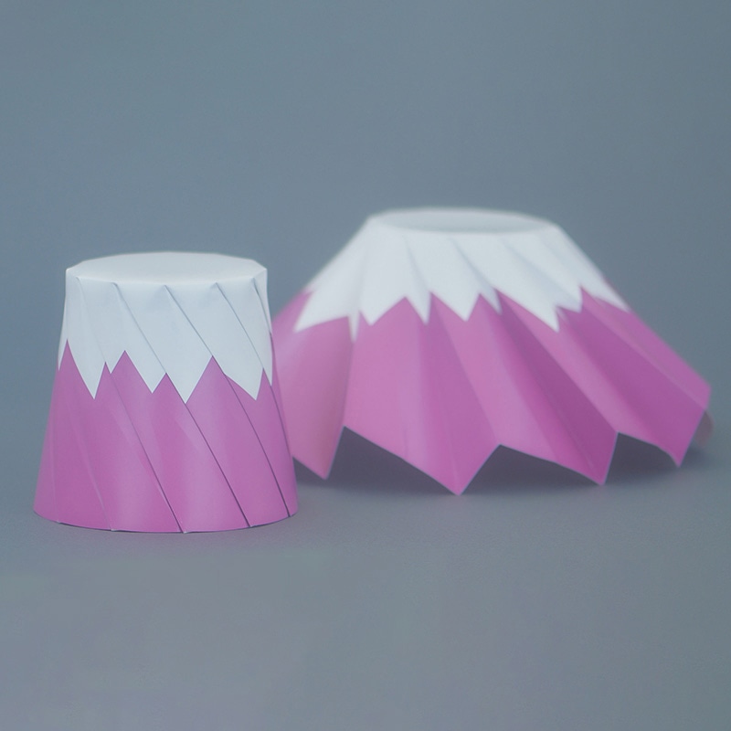 シンメイ おりがみカップ　富士山柄 小 かきつばた 20枚/束（ご注文単位15束）【直送品】