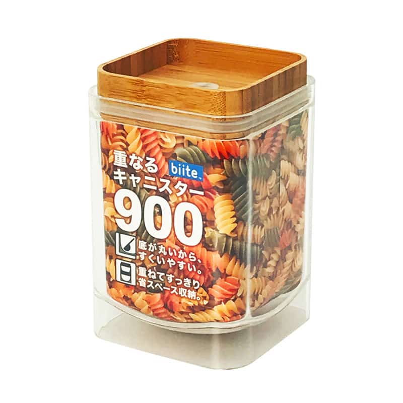 ビッテ 重なるキャニスター バンブー スクエア 900ml 816cbs＿900 1個（ご注文単位1個）【直送品】