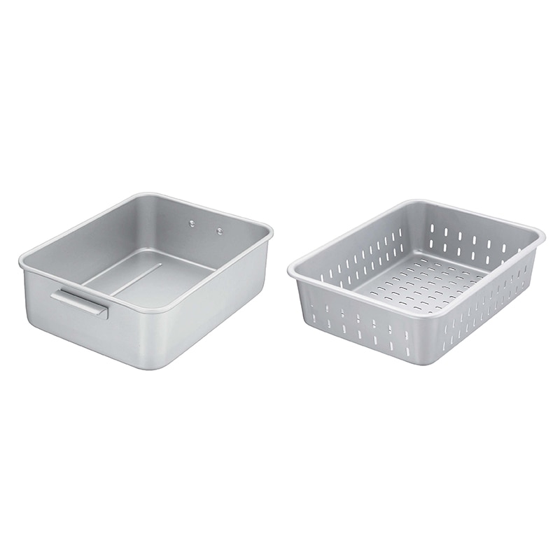 中尾アルミ製作所 アルマイト 深型 水切バットセット 大 1個(ご注文単位1個)【直送品】