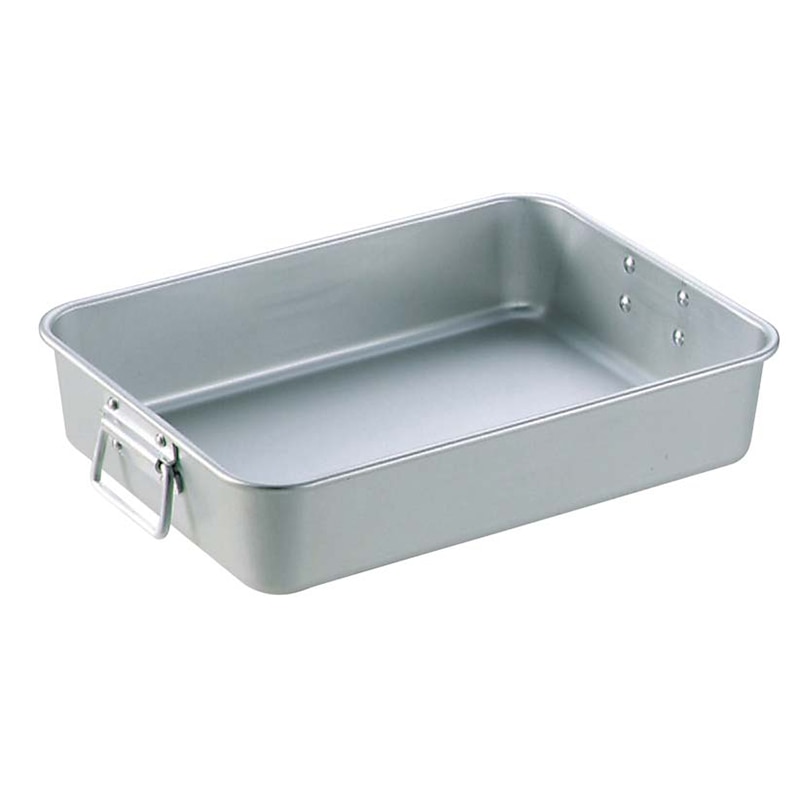 中尾アルミ製作所 アルマイト 手付 調理バット 小(470×355×100) 1個(ご注文単位1個)【直送品】