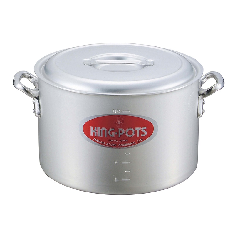 中尾アルミ製作所 キングアルマイト　半寸胴鍋（目盛付）18cm   1個（ご注文単位1個）【直送品】