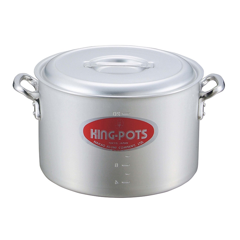 中尾アルミ製作所 キングアルマイト　半寸胴鍋（目盛付）33cm   1個（ご注文単位1個）【直送品】