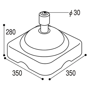 アルファ 注水型ポールスタンド 水色 10台セット SHB0070A 1セット(ご注文単位1セット)【直送品】