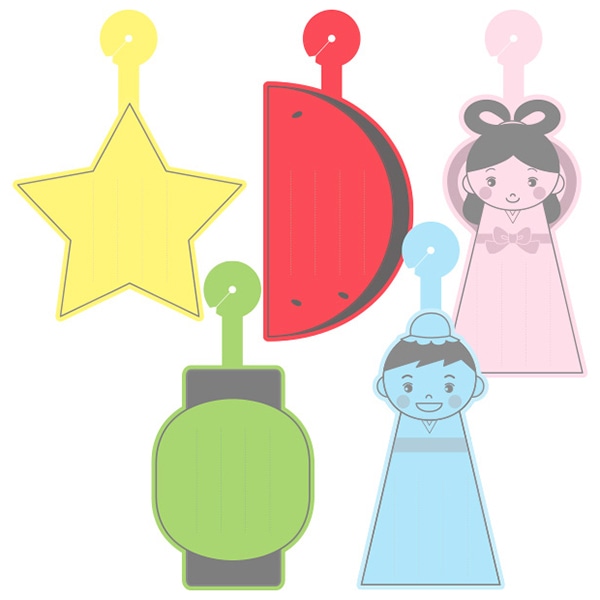 アルファ 七夕 わくわく短冊 こより一体型 FG2-0001 1パック（ご注文単位10パック）【直送品】