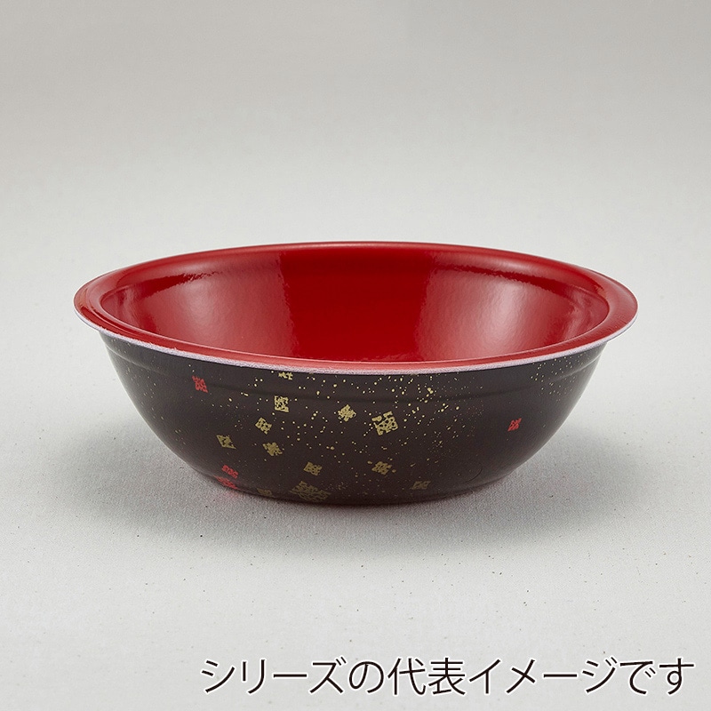 青葉紙業 丼容器 本体 SD-180 耐熱黒まきえ内赤 205034 50個/袋（ご注文単位9袋）【直送品】