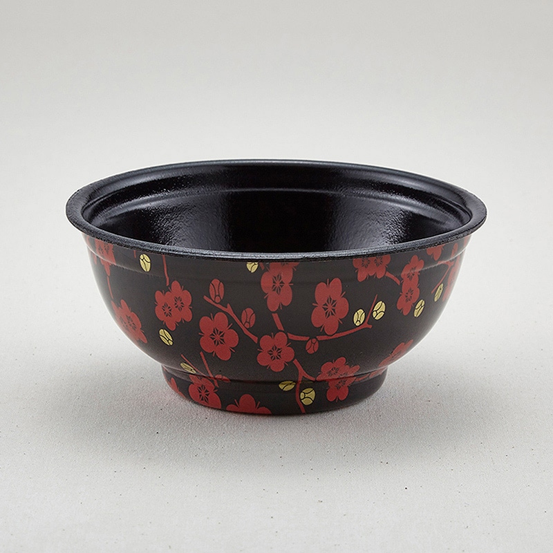 青葉紙業 丼容器 本体 D-1 赤梅内黒 205121 50個/袋（ご注文単位10袋）【直送品】
