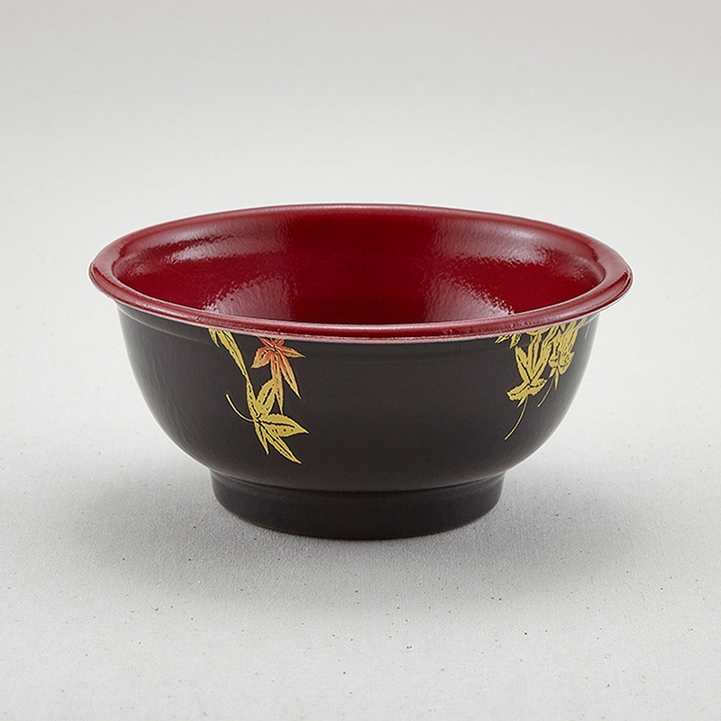 青葉紙業 丼容器 本体 D-2 耐熱もみじ内赤 205238 50個/袋（ご注文単位12袋）【直送品】