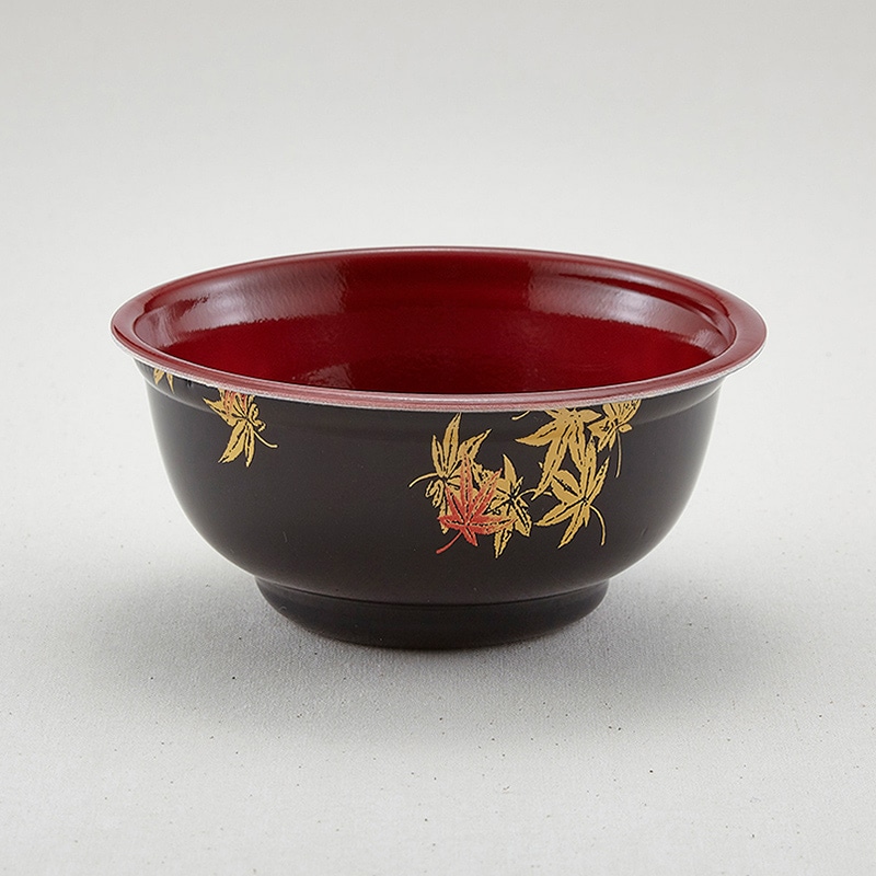 青葉紙業 丼容器 本体 D-3 耐熱もみじ内赤 205438 50個/袋(ご注文単位12袋)【直送品】